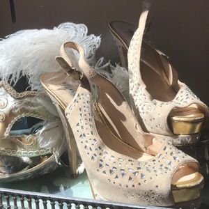 Guess Genuine Leather Sparkle Heel sandals